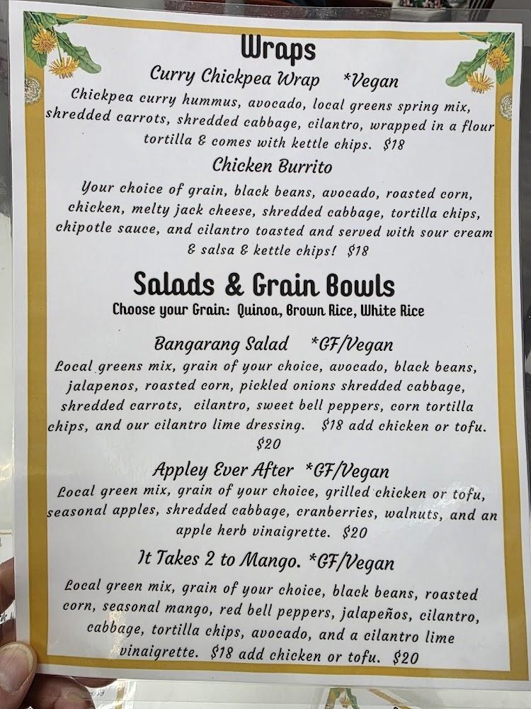 Just Dandy Apothecary & Cafe Menu image 1