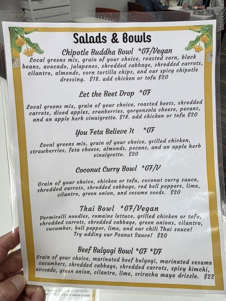 Just Dandy Apothecary & Cafe Menu image 2